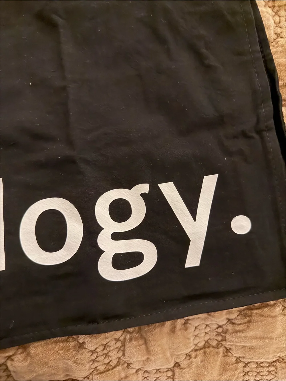 Typology Black Canvas Tote Bag with Logo